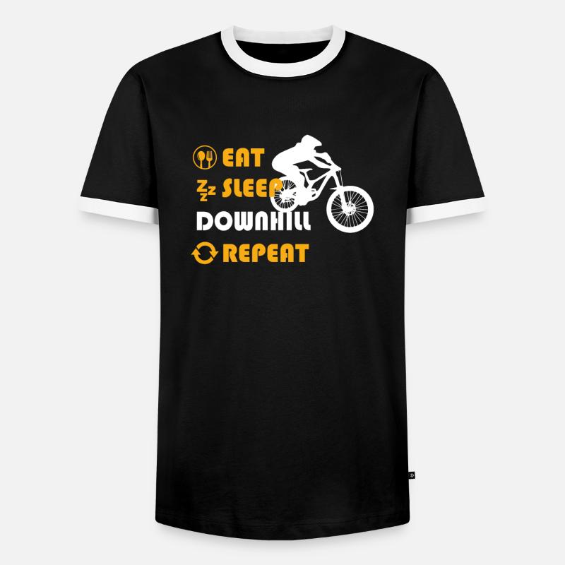 Downhill Graphic Tshirt - Men's Ringer Shirt - black/white