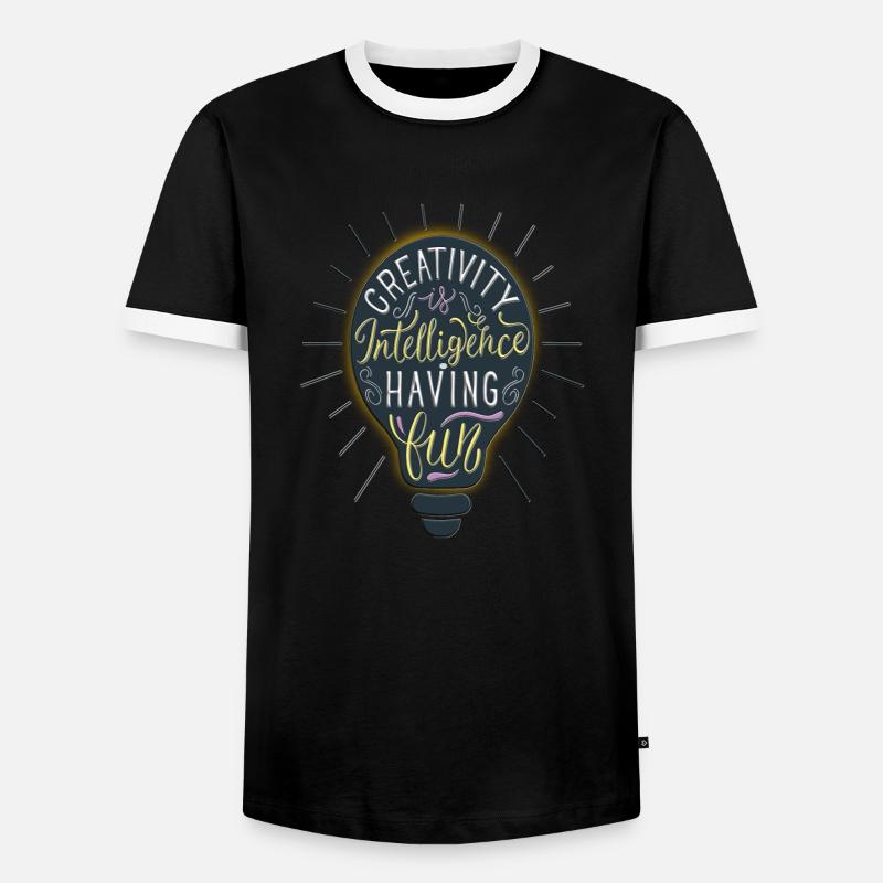 Creativity Is Intelligence Having Fun - Männer Kontrast-T-Shirt - Schwarz/Weiß