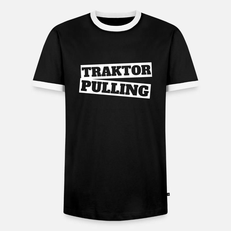 Traktor Pulling - Männer Kontrast-T-Shirt - Schwarz/Weiß