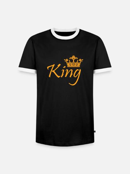 Königskrone - Männer Kontrast-T-Shirt - Schwarz/Weiß