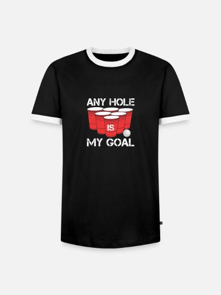 Bierpong - Männer Kontrast-T-Shirt - Schwarz/Weiß
