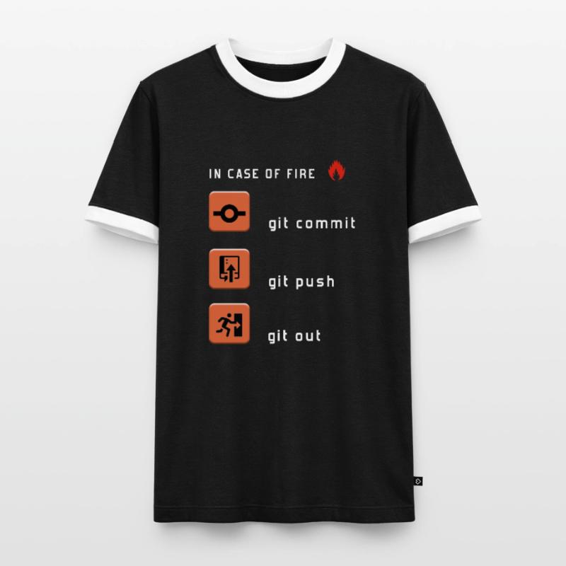 Git Commit Git Push Git Out T-shirt contrasté Homme