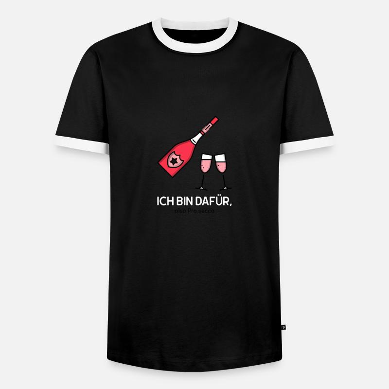 prosecco - Männer Kontrast-T-Shirt - Schwarz/Weiß