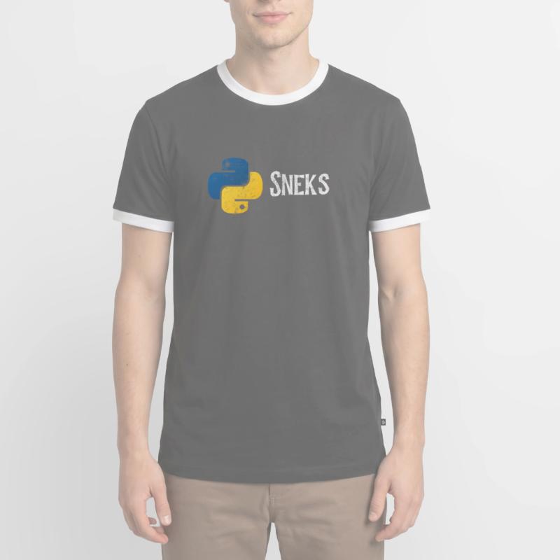 Lustige Python-Programmierer-Programmierung in Not Männer Kontrast-T-Shirt