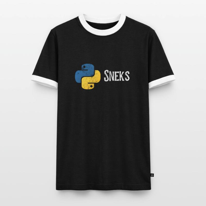 Lustige Python-Programmierer-Programmierung in Not Männer Kontrast-T-Shirt