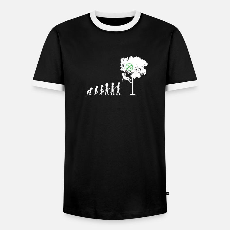 Evolution geocaching - Men's Ringer Shirt - black/white