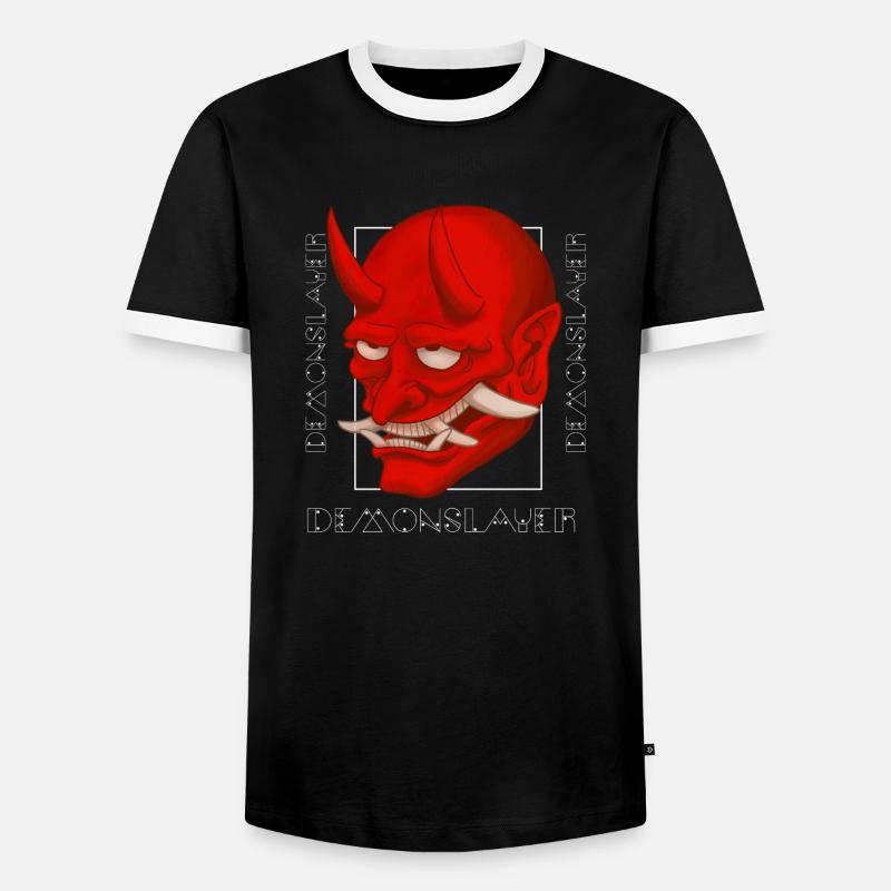 demon devil - Men's Ringer Shirt - black/white