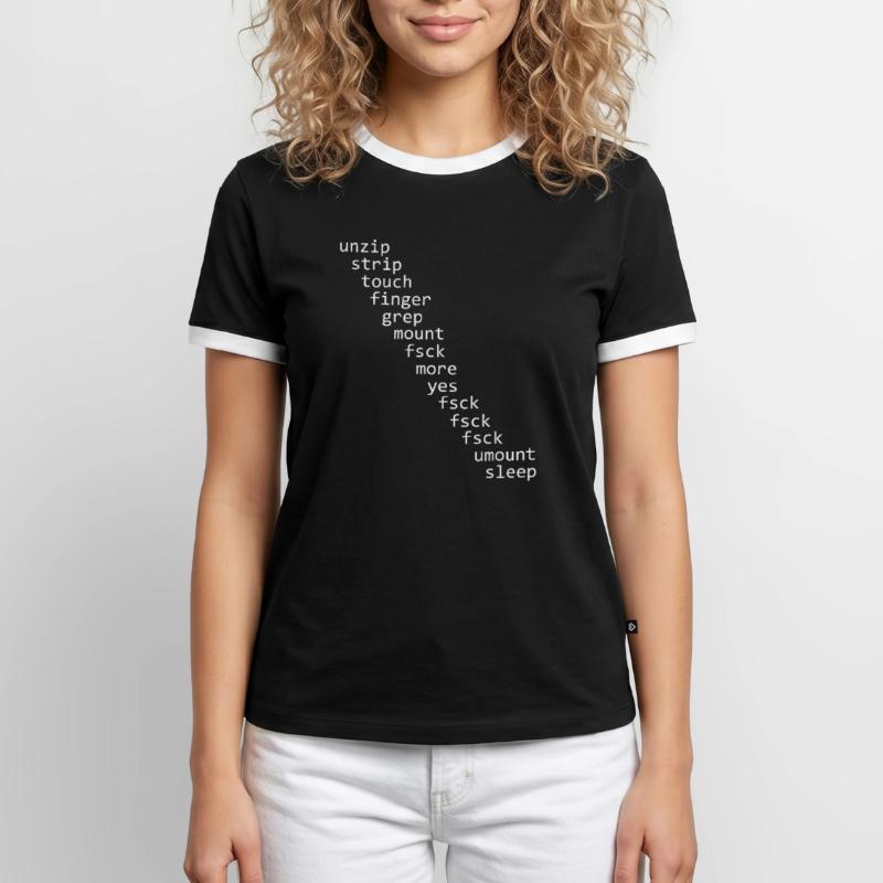 Unix Linux Programmer Sys Admin Sexy Shell Script T-shirt contrasté Homme