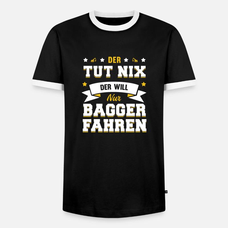 Bagger - Männer Kontrast-T-Shirt - Schwarz/Weiß
