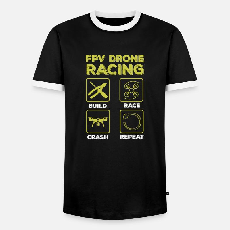 FPV Drone Pilot - Men's Ringer Shirt - black/white