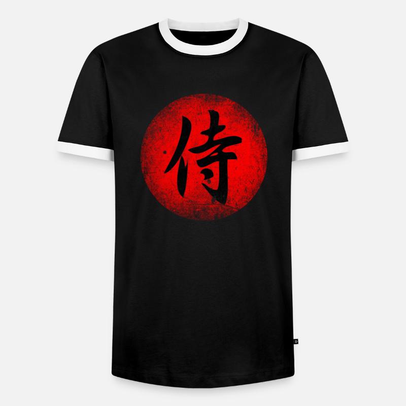Kanji Samurai - Men's Ringer Shirt - black/white