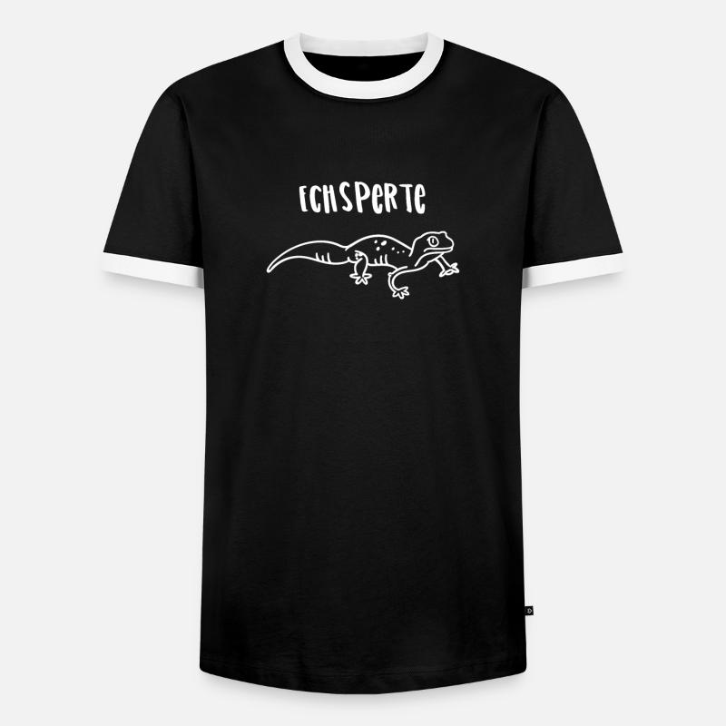 Echsperte Echse Experte Gecko Reptil - Männer Kontrast-T-Shirt - Schwarz/Weiß