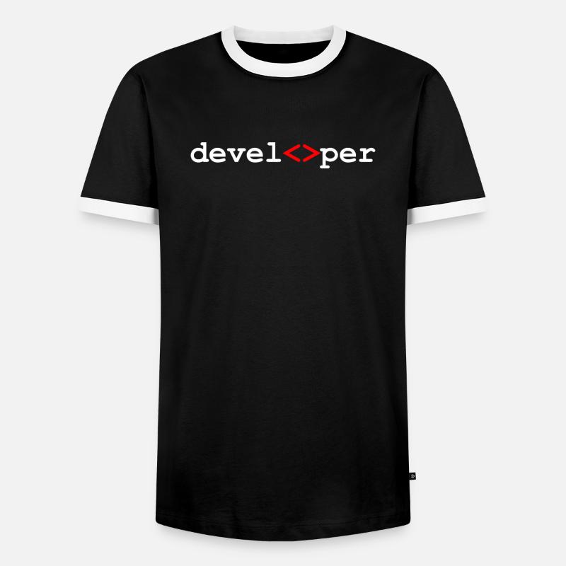 Developer developer programmer - Men's Ringer Shirt - black/white