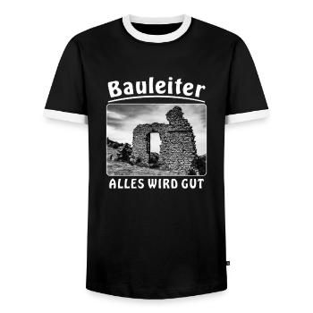 Haus verfallen Bauleiter Alles wird gut - Männer Kontrast-T-Shirt - Schwarz/Weiß - Vorne - AI Model Female 172 light (172cm) & AI Model Male 178 light (178cm)