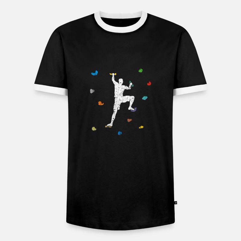 Boulder Wand Kletterer Geschenkidee - Männer Kontrast-T-Shirt - Schwarz/Weiß