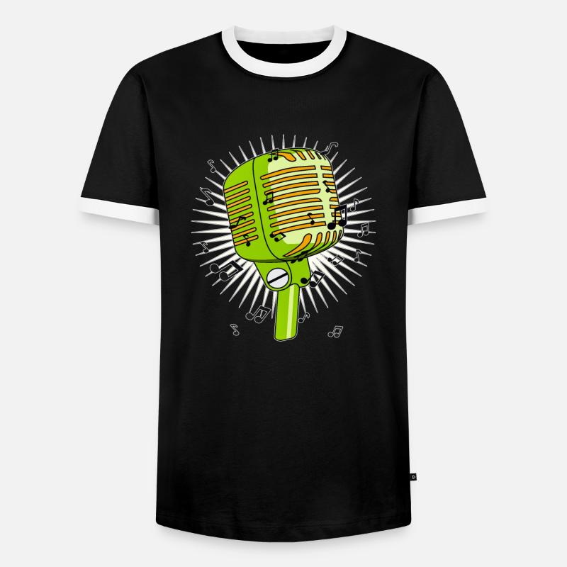 Microphone Notes - Men's Ringer Shirt - black/white