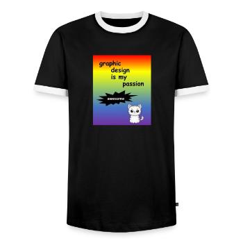 graphic design is my passion - Designer Profi - Männer Kontrast-T-Shirt - Schwarz/Weiß - Vorne - AI Model Female 172 light (172cm) & AI Model Male 178 light (178cm)