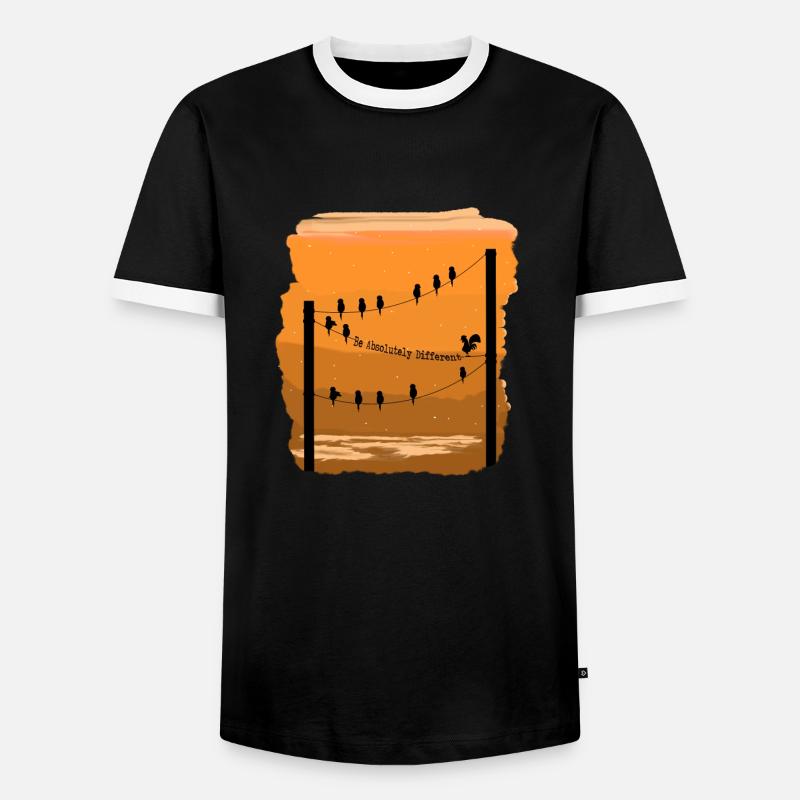 Sei einzigartig - Huhn - Männer Kontrast-T-Shirt - Schwarz/Weiß