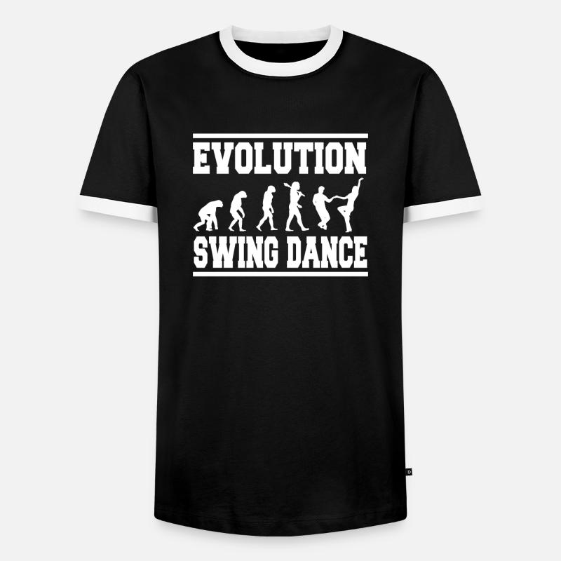 Evolution Swing Dance - Männer Kontrast-T-Shirt - Schwarz/Weiß