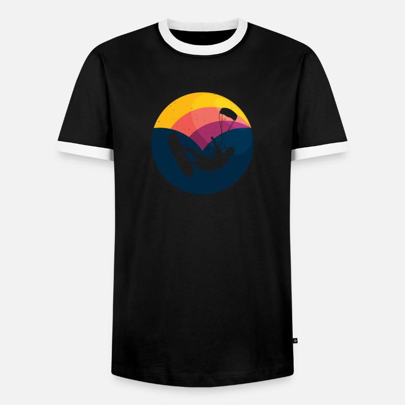 Kite Kiteboarding Kitesurfer Kiteboarding Gift - Men's Ringer Shirt - black/white