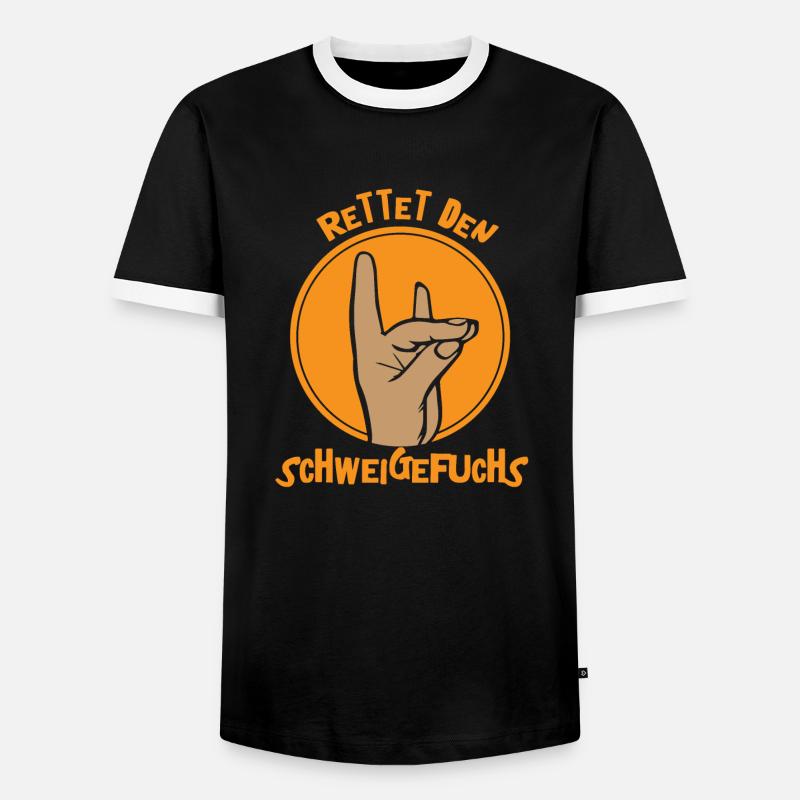 Schweigefuchs Leisefuchs Geschenkidee Geschenk - Männer Kontrast-T-Shirt - Schwarz/Weiß