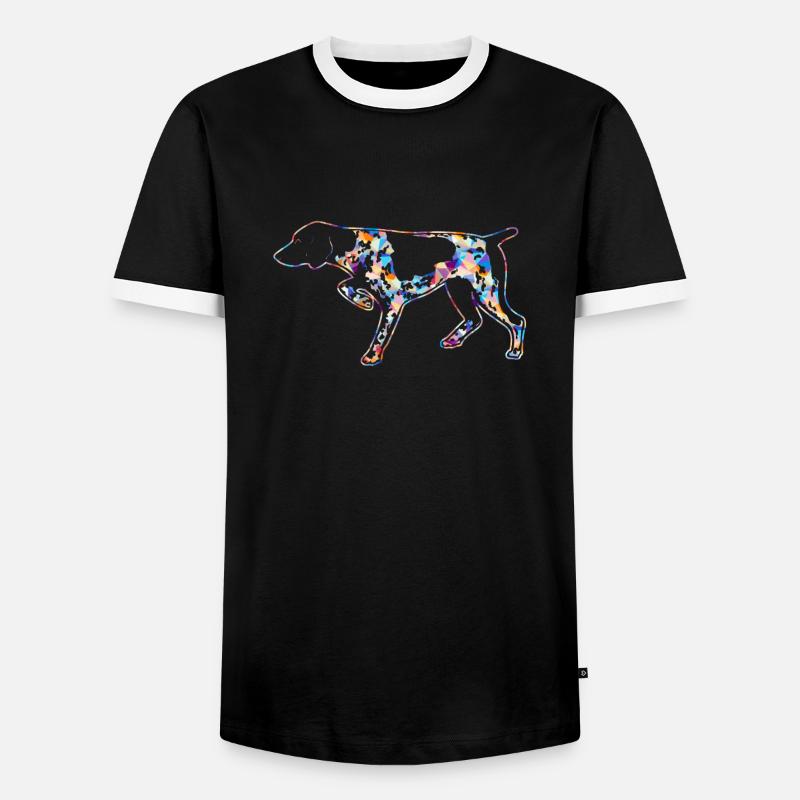 German Shorthaired Pointer - Men's Ringer Shirt - black/white