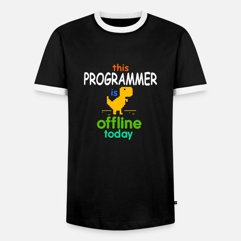Programmer is offline - Men's Ringer Shirt - black/white