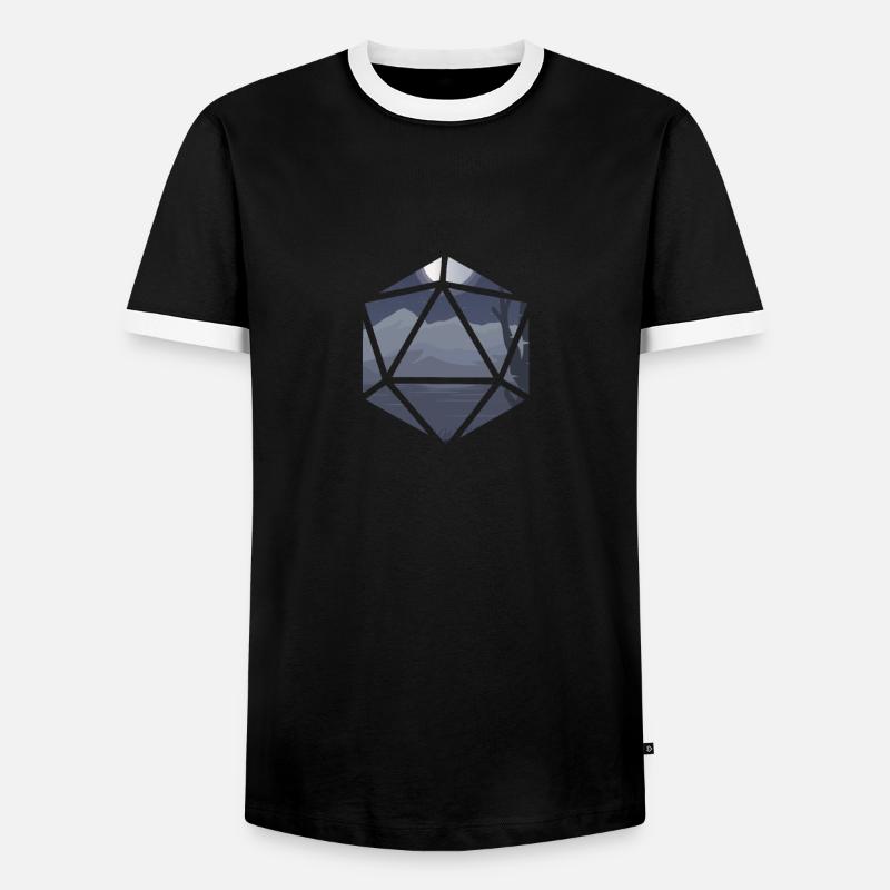 Moonlight Forest Cube - Men's Ringer Shirt - black/white