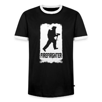 pompiers - T-shirt contrasté Homme - noir/blanc - Devant - AI Model Female 172 light (172cm) & AI Model Male 178 light (178cm)