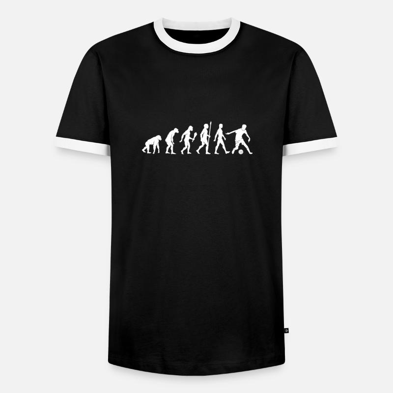 Cooles Fußball Evolution Geschenkidee - Männer Kontrast-T-Shirt - Schwarz/Weiß
