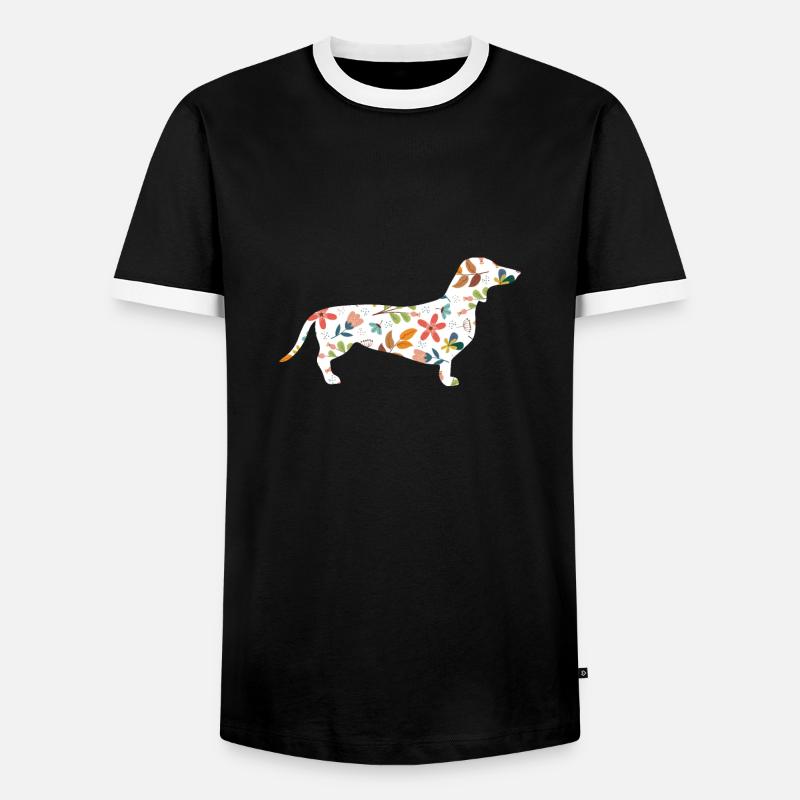 Dackel - Männer Kontrast-T-Shirt - Schwarz/Weiß