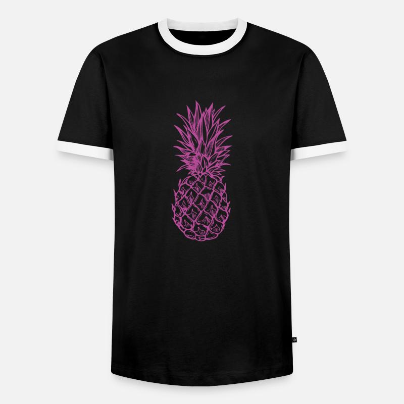 Pineapple - Männer Kontrast-T-Shirt - Schwarz/Weiß