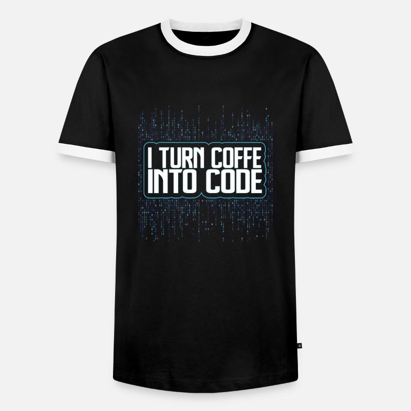 Funny Programmers Coding Coffee Gift - Men's Ringer Shirt - black/white