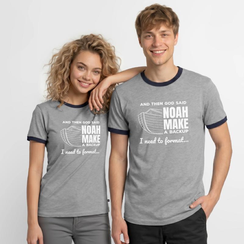 Programmeur chrétien Data Science Coder Jesus T-shirt contrasté Homme