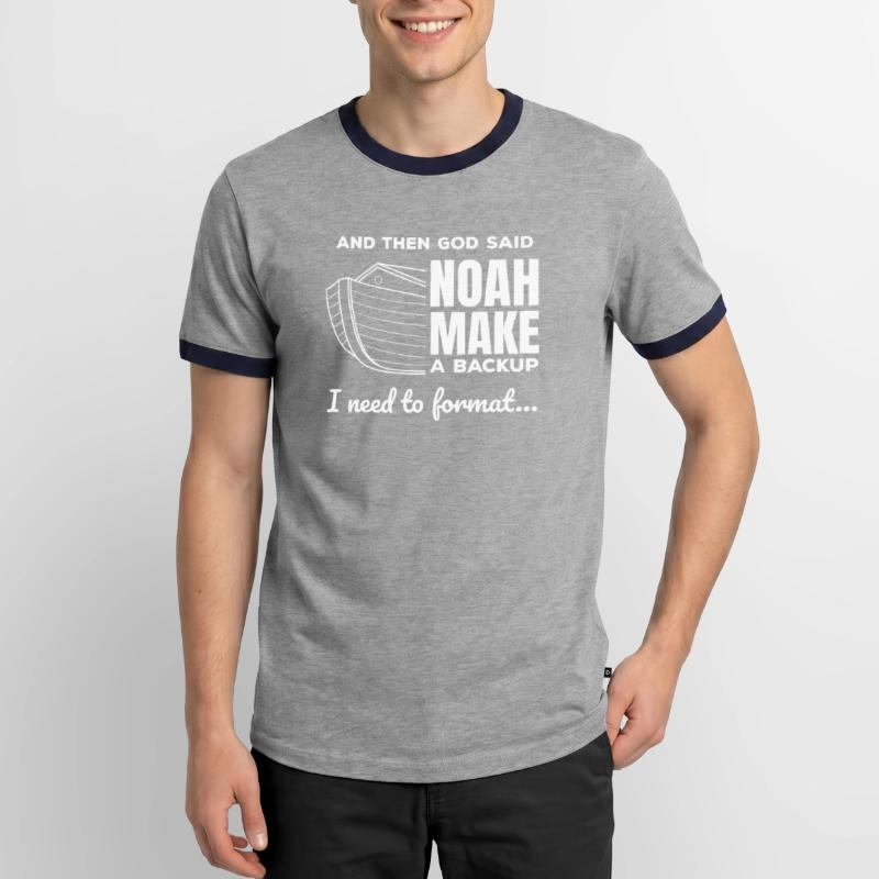 Programmeur chrétien Data Science Coder Jesus T-shirt contrasté Homme