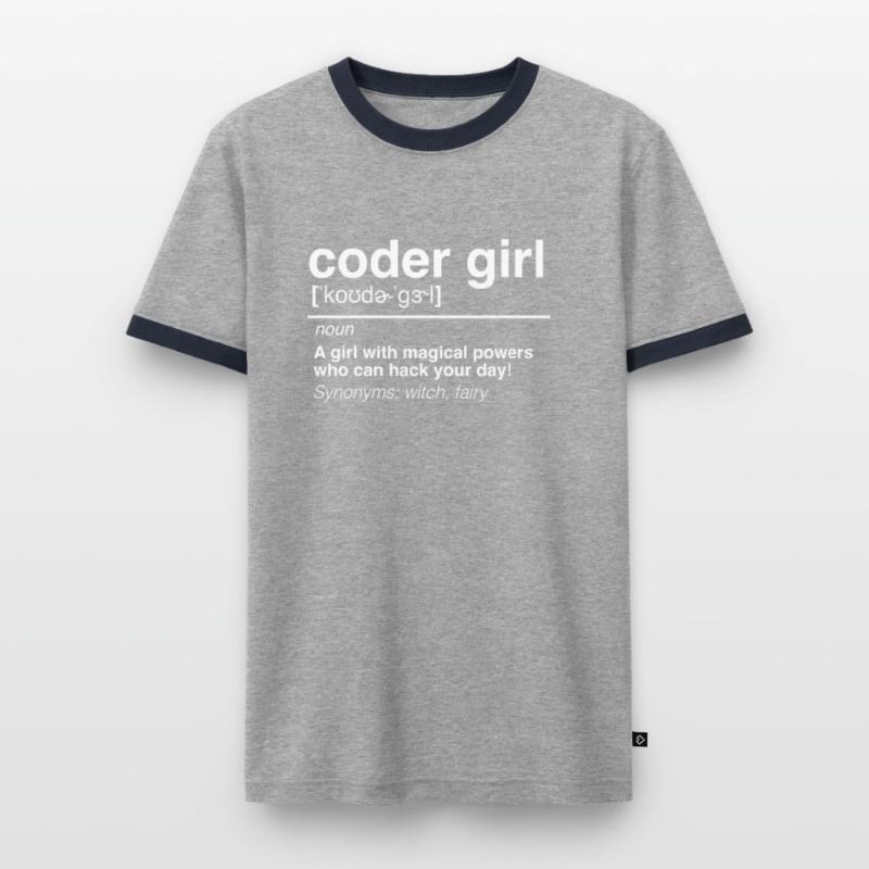 Coder Girl Software Developer Engineer Gift T-shirt contrasté Homme