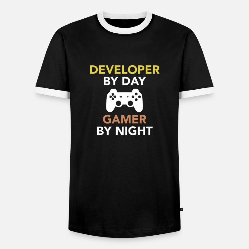 Gamer Software Developer Engineer Programmer - Men's Ringer Shirt - black/white