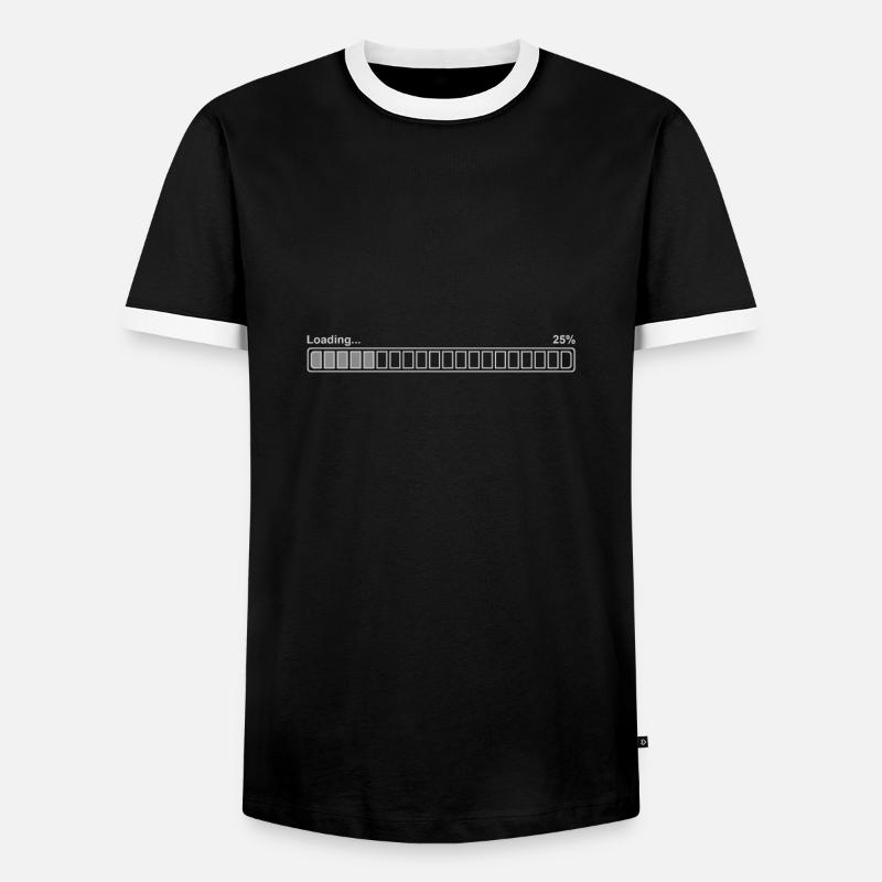 Ladebalken 25%, hell - Männer Kontrast-T-Shirt - Schwarz/Weiß
