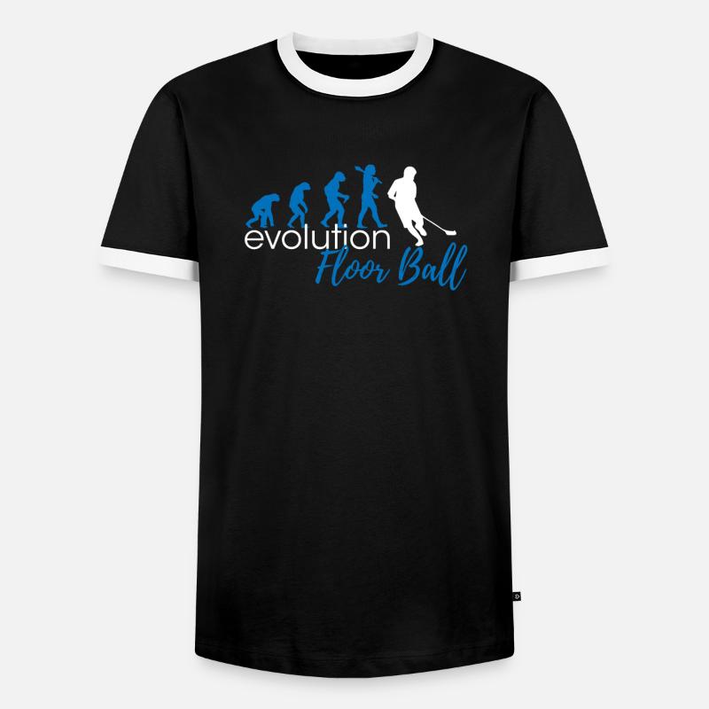 FloorBall Evolution - Männer Kontrast-T-Shirt - Schwarz/Weiß