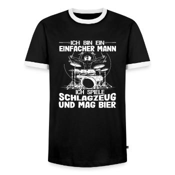 Lustiger Drummer Schlagzeuger Spruch Geschenk Drum - Männer Kontrast-T-Shirt - Schwarz/Weiß - Vorne - AI Model Female 172 light (172cm) & AI Model Male 178 light (178cm)