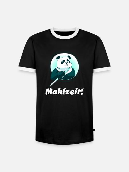 Mahlzeit! - Männer Kontrast-T-Shirt - Schwarz/Weiß