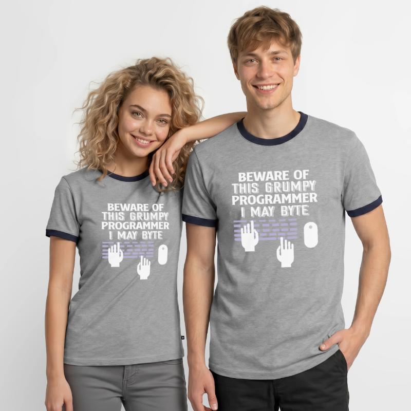 Programmers Coding Programming Programmierer Männer Kontrast-T-Shirt
