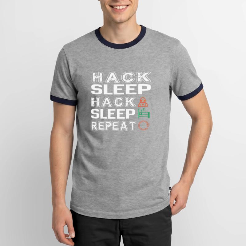 Hacker Hacking Programming Computer Männer Kontrast-T-Shirt