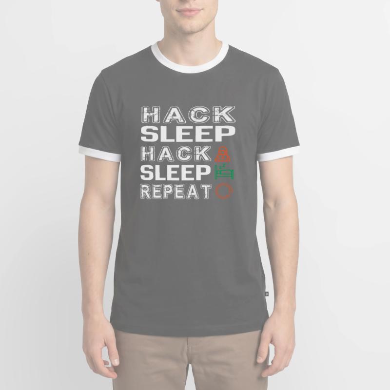 Hacker Hacking Programming Computer Men's Ringer Shirt