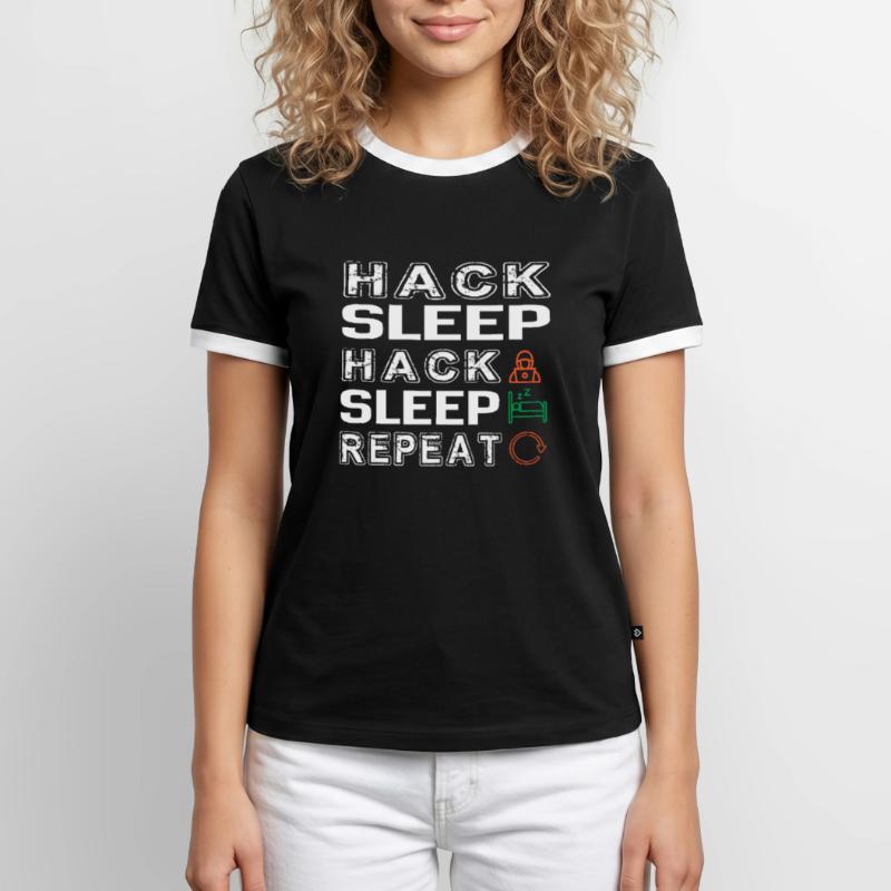 Hacker Hacking Programming Computer Men's Ringer Shirt