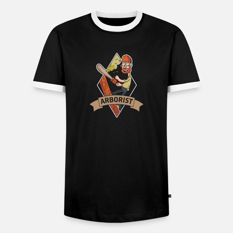 Baumkletterer Baumpfleger Arborist Baumpflege - Männer Kontrast-T-Shirt - Schwarz/Weiß