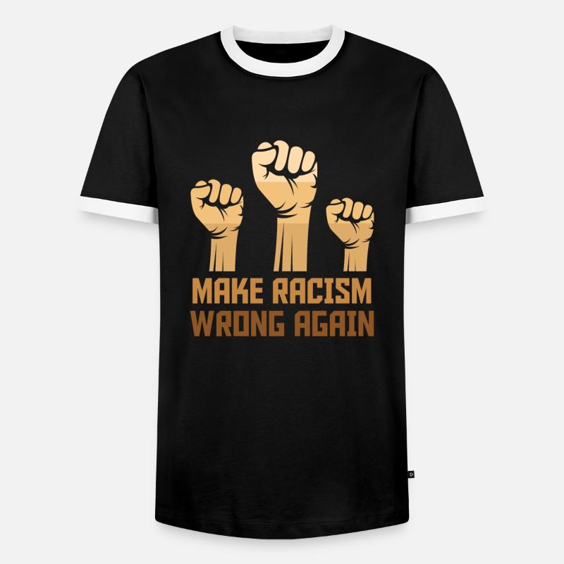 Black Make Racism Wrong Again - Männer Kontrast-T-Shirt - Schwarz/Weiß