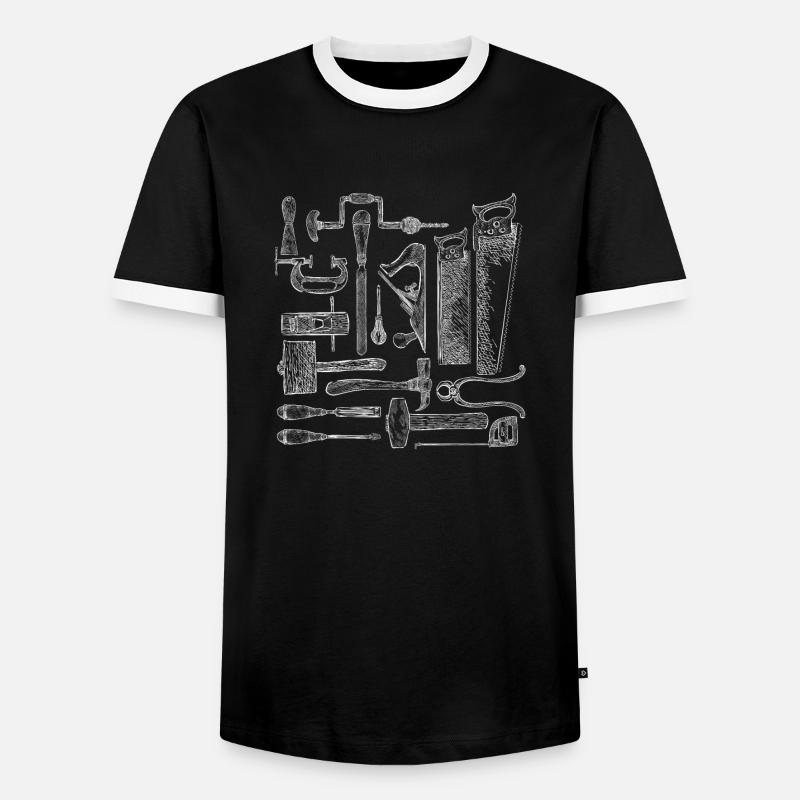 Carpenter Tools - Men's Ringer Shirt - black/white