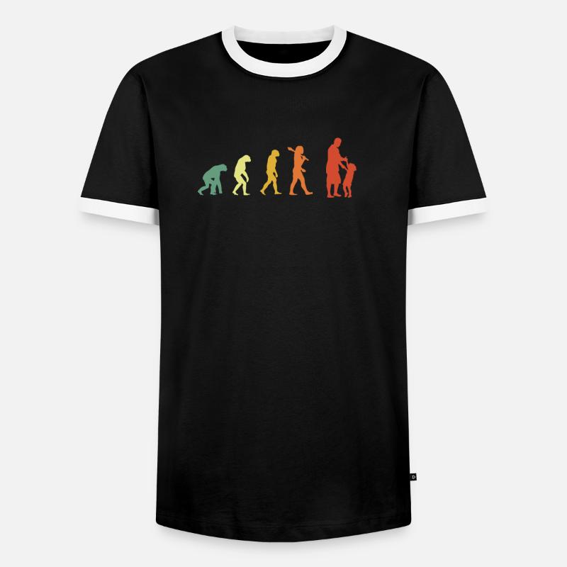 Papa Evolution Retro Edition - Men's Ringer Shirt - black/white