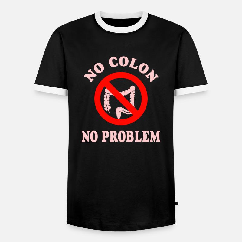 Kein Colon Kein Problem - Männer Kontrast-T-Shirt - Schwarz/Weiß